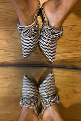 BLANCA - Amambaih-motif fabric mules
