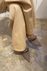 BLANCA - Amambaih-motif fabric mules