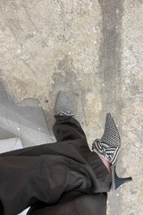 BLANCA - Amambaih-motif fabric mules