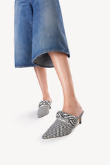 BLANCA - Amambaih-motif fabric mules