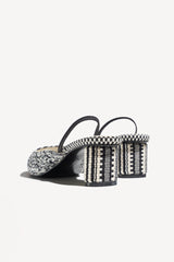 INES-E - SLINGBACK STRAP BLOCK HEEL MULES