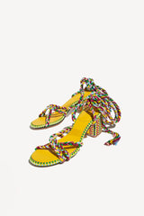 ISABELA - STRAPPY COTTON SANDALS