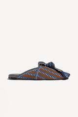 LUNA - KNOT-DETAIL ROUND TOE FLAT MULES