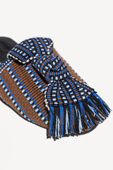 LUNA - KNOT-DETAIL ROUND TOE FLAT MULES