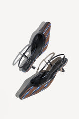 MALVA - POINTED TOE KITTEN SLINGBACK PUMPS