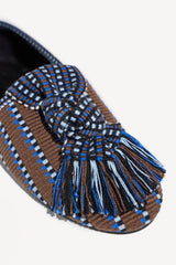 VALERIA - KNOT-DETAIL HANDWOVEN FABRIC LOAFER