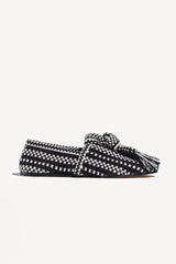 VALERIA - KNOT-DETAIL HANDWOVEN FABRIC LOAFER
