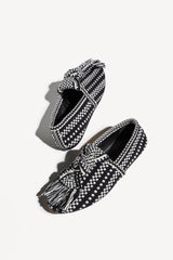VALERIA - KNOT-DETAIL HANDWOVEN FABRIC LOAFER