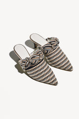 BLANCA - Amambaih-motif fabric mules