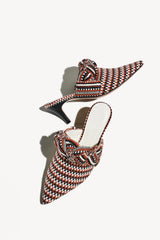 BLANCA - Amambaih-motif fabric mules