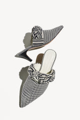 BLANCA - Amambaih-motif fabric mules