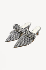 BLANCA - Amambaih-motif fabric mules