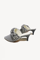 BLANCA - Amambaih-motif fabric mules
