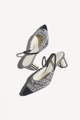 INES-E - SLINGBACK STRAP  BLOCK HEEL MULES