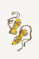 ISABELA - STRAPPY COTTON SANDALS