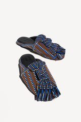 LUNA - KNOT-DETAIL ROUND TOE FLAT MULES