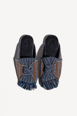 LUNA - KNOT-DETAIL ROUND TOE FLAT MULES