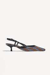 MALVA - POINTED TOE KITTEN SLINGBACK PUMPS