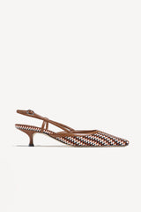 MALVA - POINTED TOE KITTEN SLINGBACK PUMPS