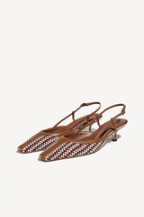 MALVA - POINTED TOE KITTEN SLINGBACK PUMPS