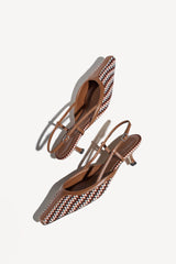 MALVA - POINTED TOE KITTEN SLINGBACK PUMPS