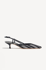 MALVA - POINTED TOE KITTEN SLINGBACK PUMPS