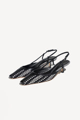 MALVA - POINTED TOE KITTEN SLINGBACK PUMPS