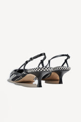 MALVA - POINTED TOE KITTEN SLINGBACK PUMPS
