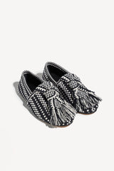 VALERIA - KNOT-DETAIL HANDWOVEN FABRIC LOAFER