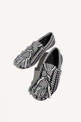 VALERIA - KNOT-DETAIL HANDWOVEN FABRIC LOAFER