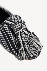 VALERIA - KNOT-DETAIL HANDWOVEN FABRIC LOAFER