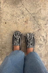 VALERIA - KNOT-DETAIL HANDWOVEN FABRIC LOAFER