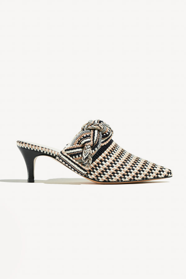 BLANCA - Amambaih-motif fabric mules