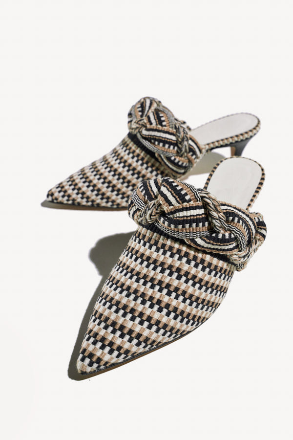 BLANCA - Amambaih-motif fabric mules