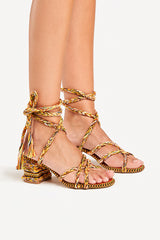 ISABEL - Strappy Cotton Sandals